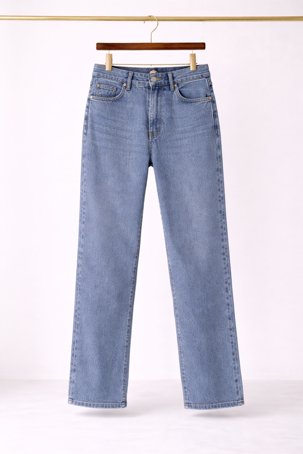 Classic High-Rise Straight Fit Blue Jeans