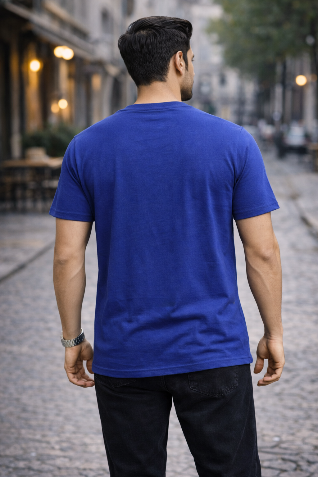 Adventure Stay Wild – Mount Rainier Graphic Printed T-Shirt (Royal Blue)