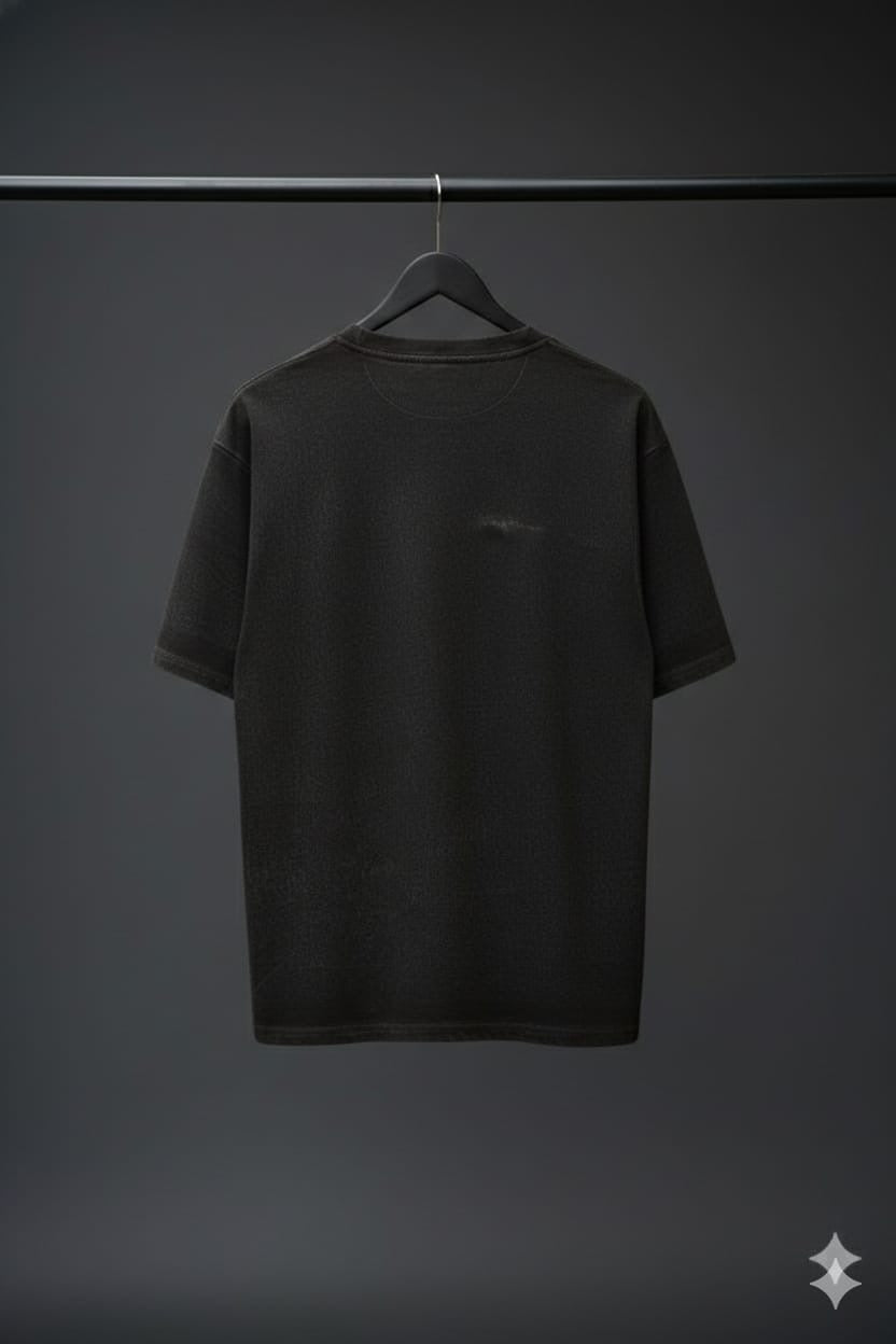 Men’s Charcoal Black Acid Wash Oversized Graphic T-Shirt