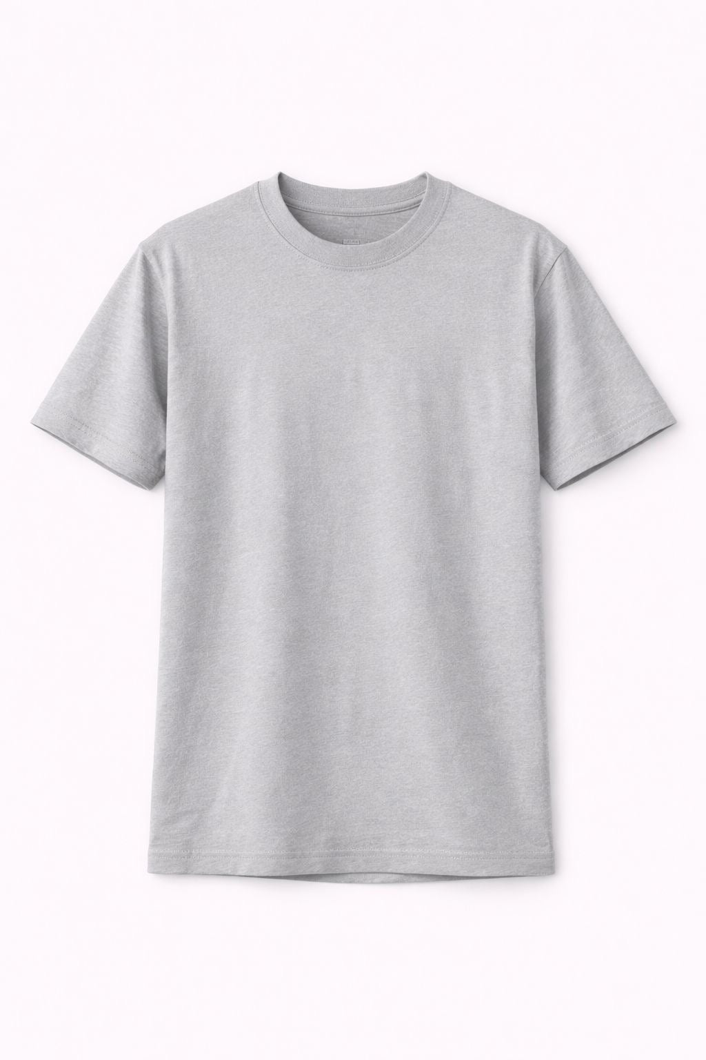Grey Solid Crew Neck T-Shirt