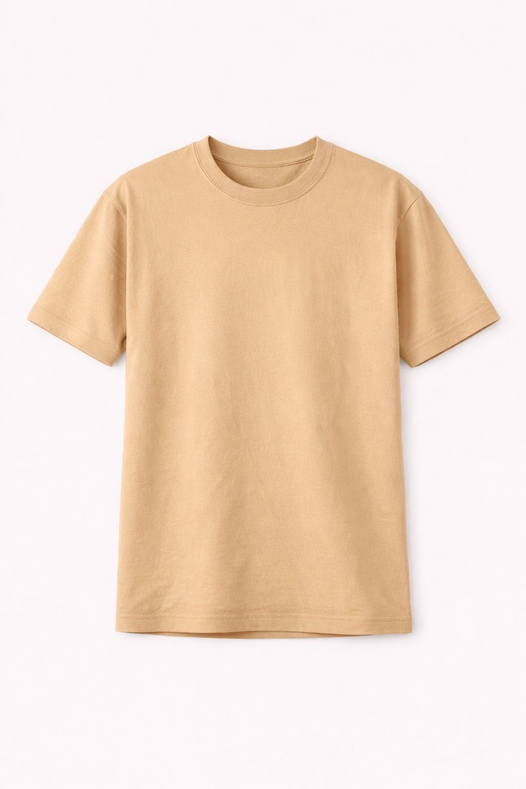 Men’s Solid Crew Neck T-Shirt – Sand Beige