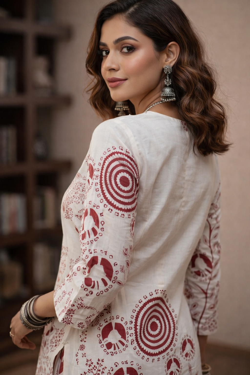 Maroon Mandala Hand-Block Printed Cotton Co-ord Set