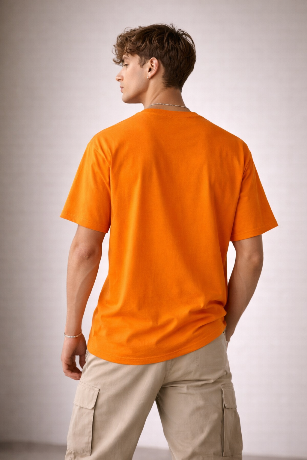 Men’s Orange GEN Z Printed Cotton T-Shirt