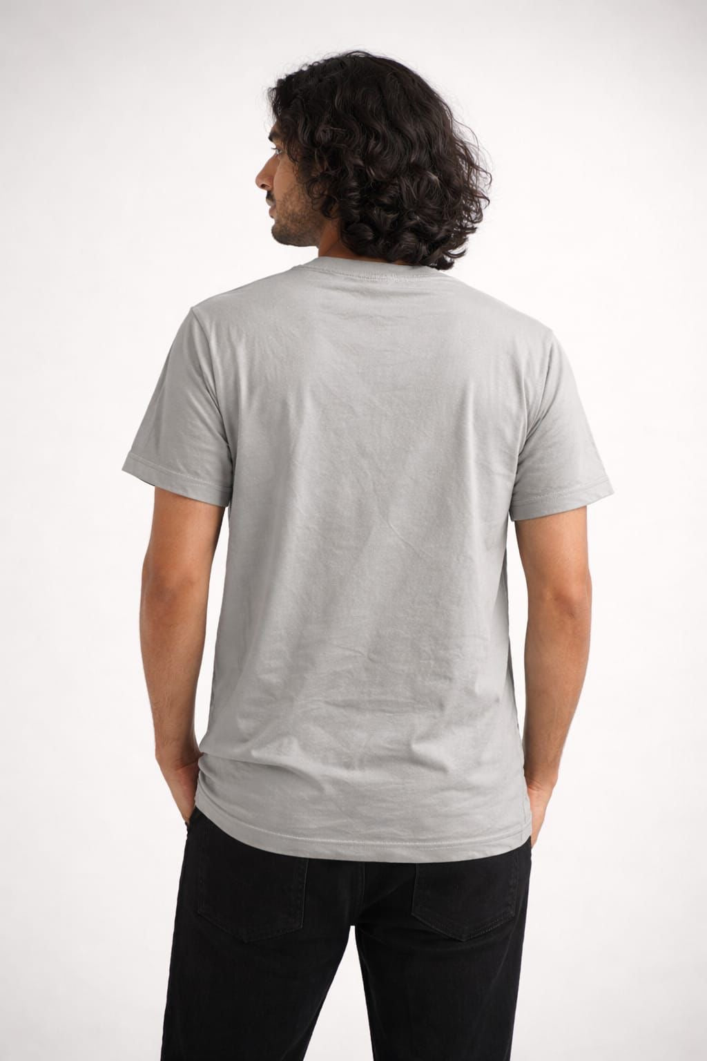 Grey Solid Crew Neck T-Shirt