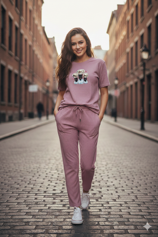 Dusty Rose Cotton Loungewear Set
