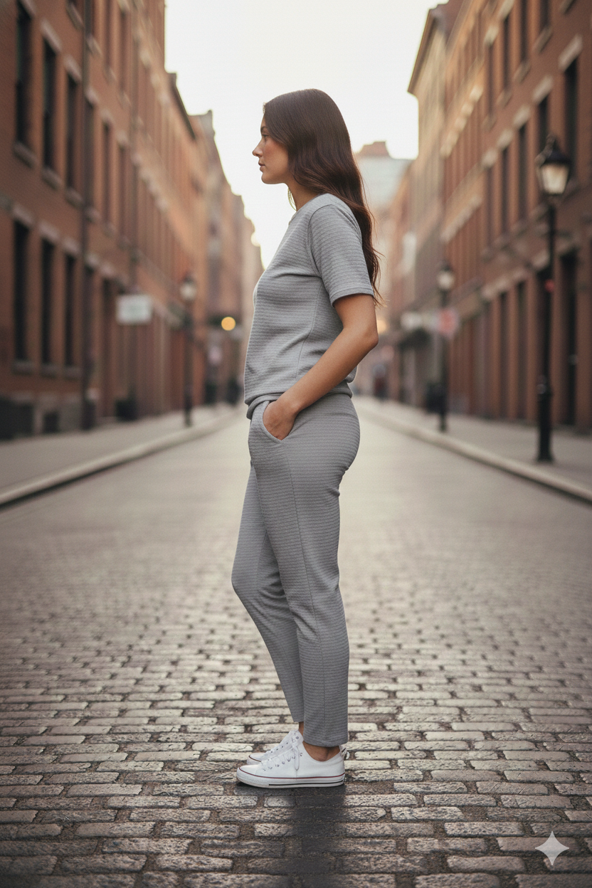 Women’s Casual Lounge Set with Graphic Tee & Drawstring Pants