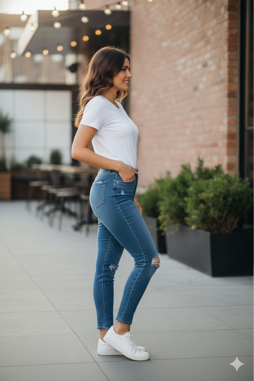 Classic White Crew Neck Cotton T-Shirt (Everyday Essential)