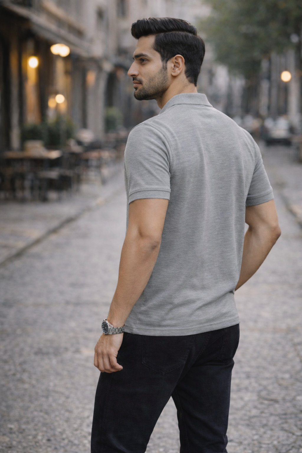 Essential Melange Grey Piqué Polo
