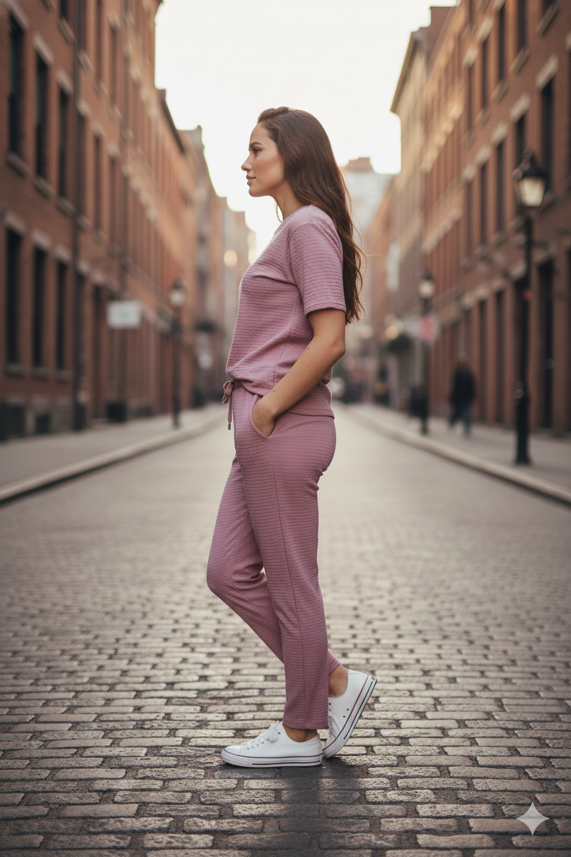 Dusty Rose Cotton Loungewear Set
