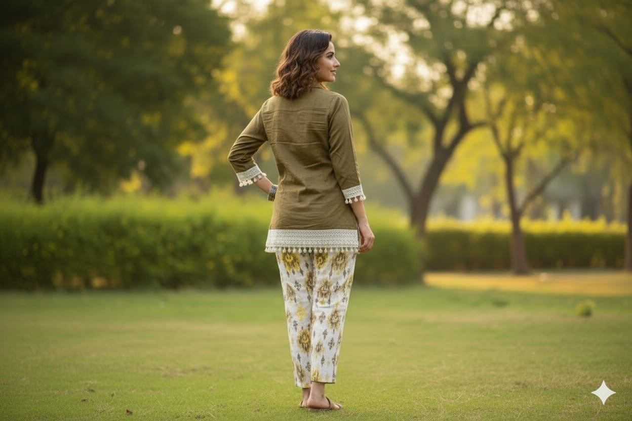 Olive Aura Printed Co-Ord Set