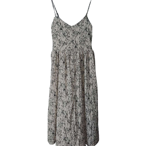 Light Beige Floral Spaghetti Strap Dress