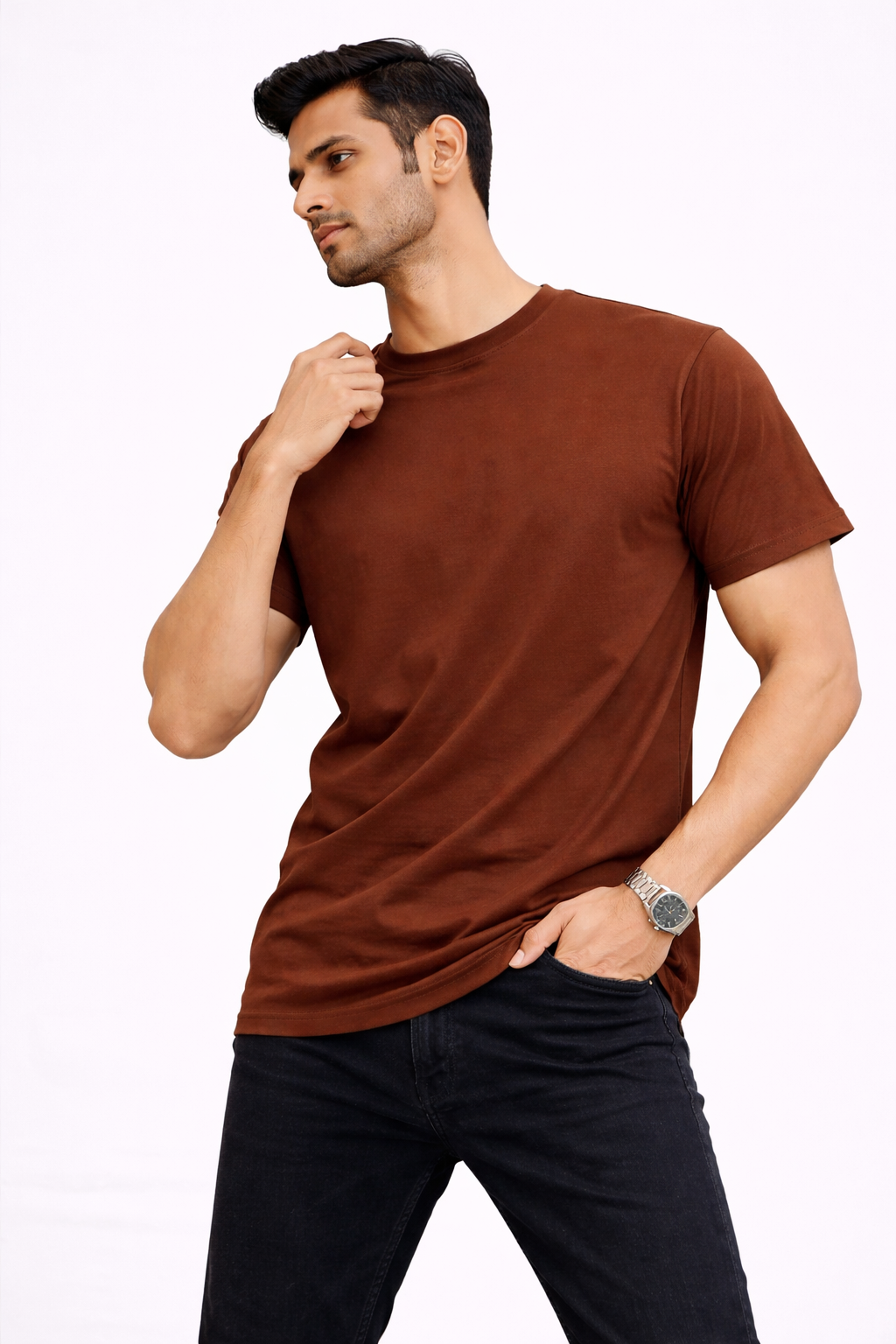 THE FUTURE” Graphic T-Shirt with Flying Dove Print – (Brown)