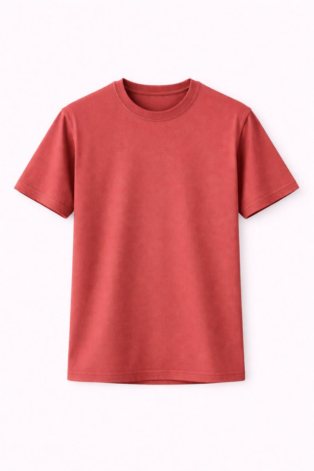 Red Solid Crew Neck T-Shirt