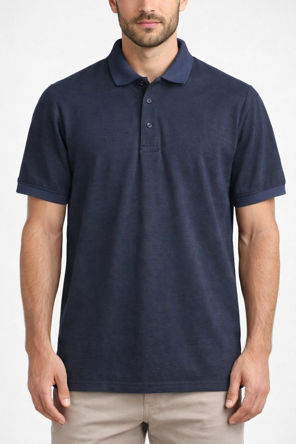 Men’s Classic Solid Polo T-Shirt – Navy Blue