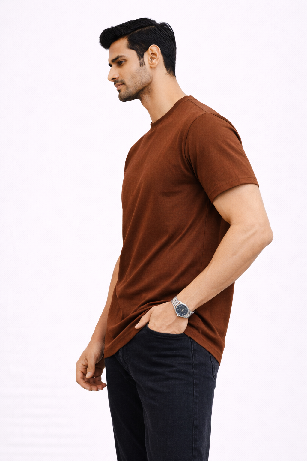 THE FUTURE” Graphic T-Shirt with Flying Dove Print – (Brown)