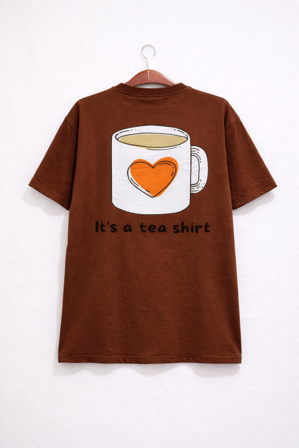 Funny “It’s a Tea Shirt” Graphic T-Shirt – Mug Artwork (Brown)
