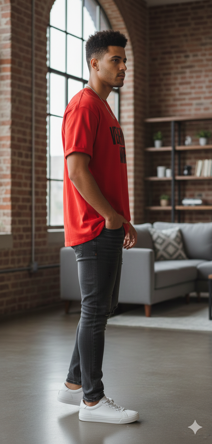 Vengeance Mode Graphic Printed T-Shirt – Bold Streetwear Style (Red)