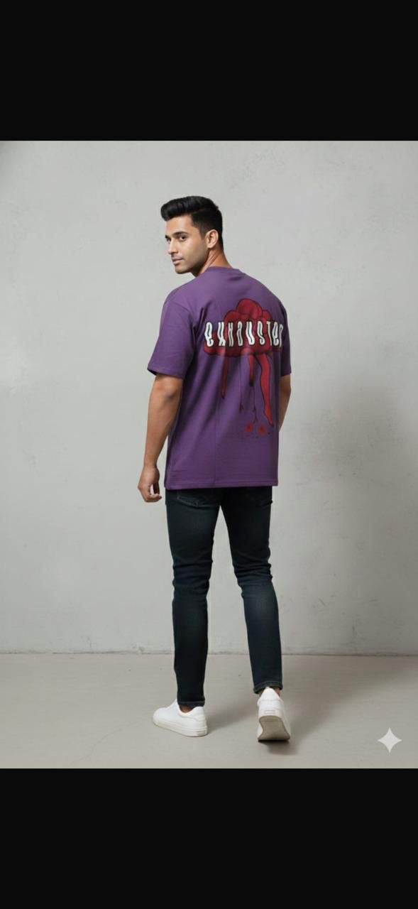 Purple Oversized Graphic T-Shirt