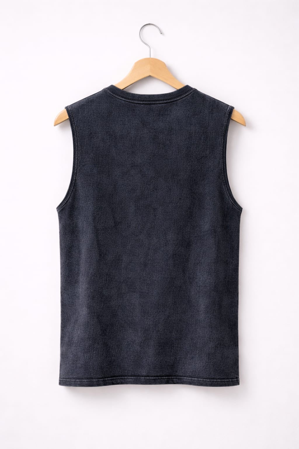 Men’s Charcoal Black Acid Wash Sleeveless Oversized T-Shirt