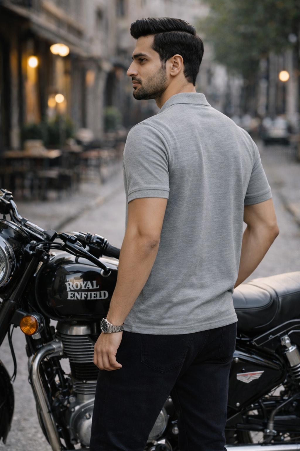 Essential Melange Grey Piqué Polo