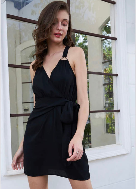 Katwalks Black slit bodycon dress