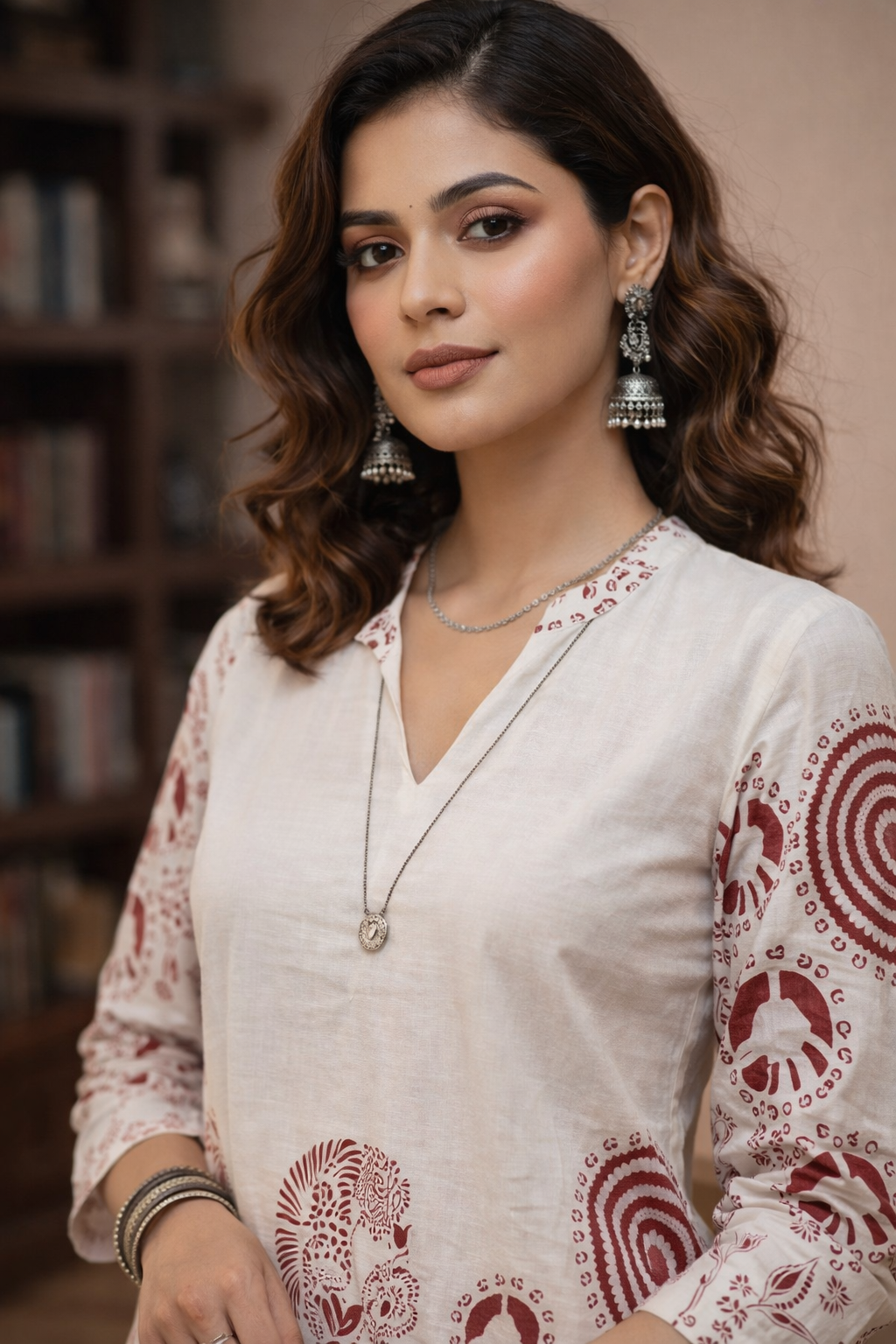 Maroon Mandala Hand-Block Printed Cotton Co-ord Set