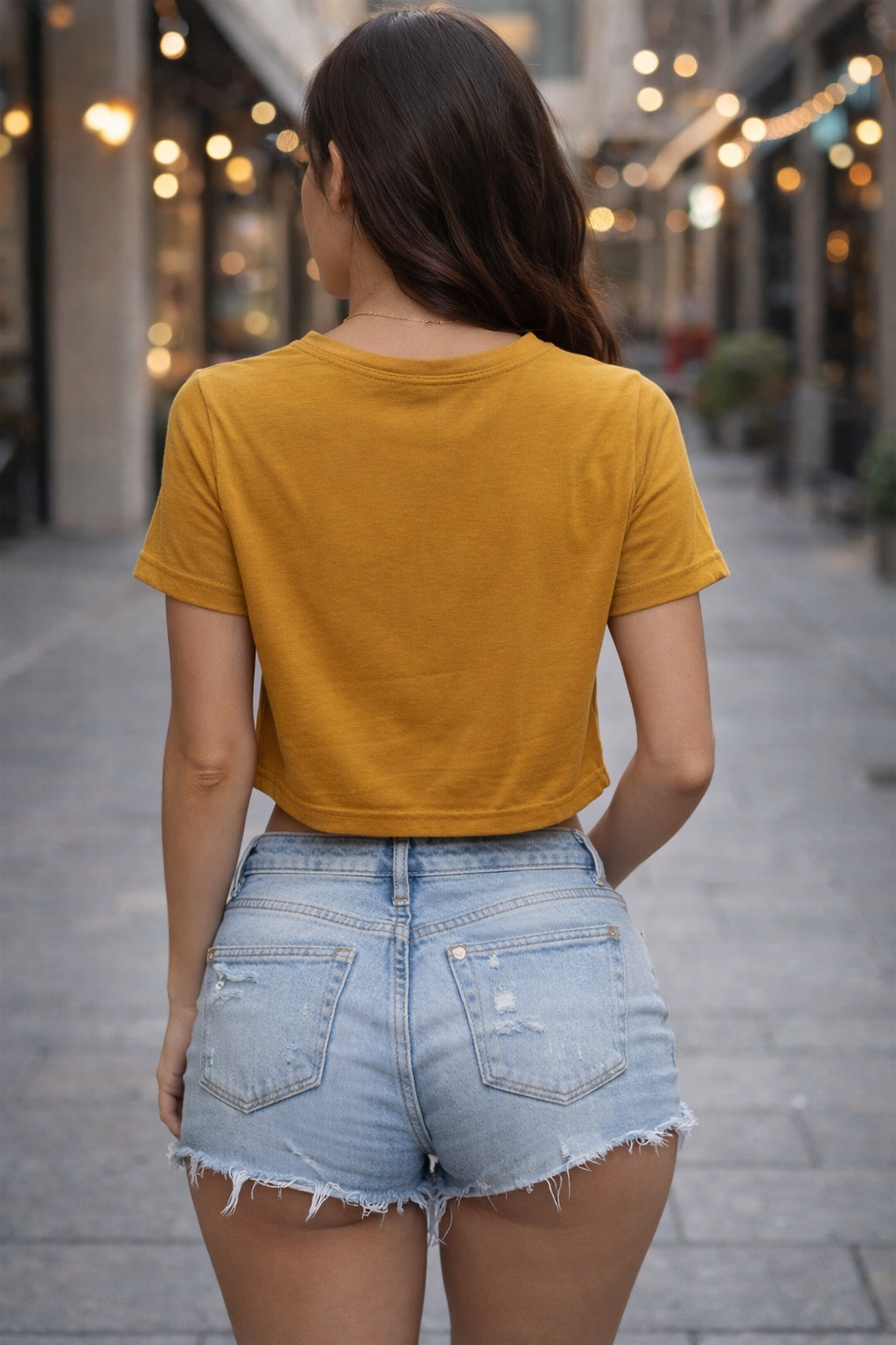 Mustard Yellow Solid Crop Top – Everyday Casual Wear