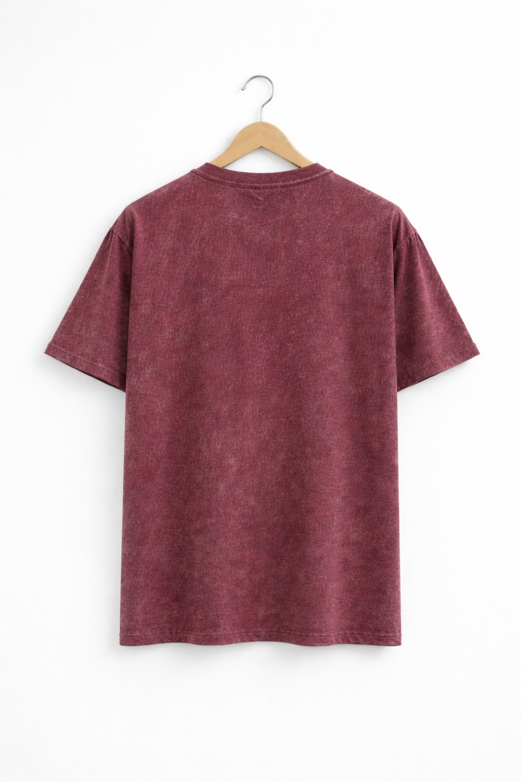 Men’s Burgundy Acid Wash Oversized Graphic T-Shirt