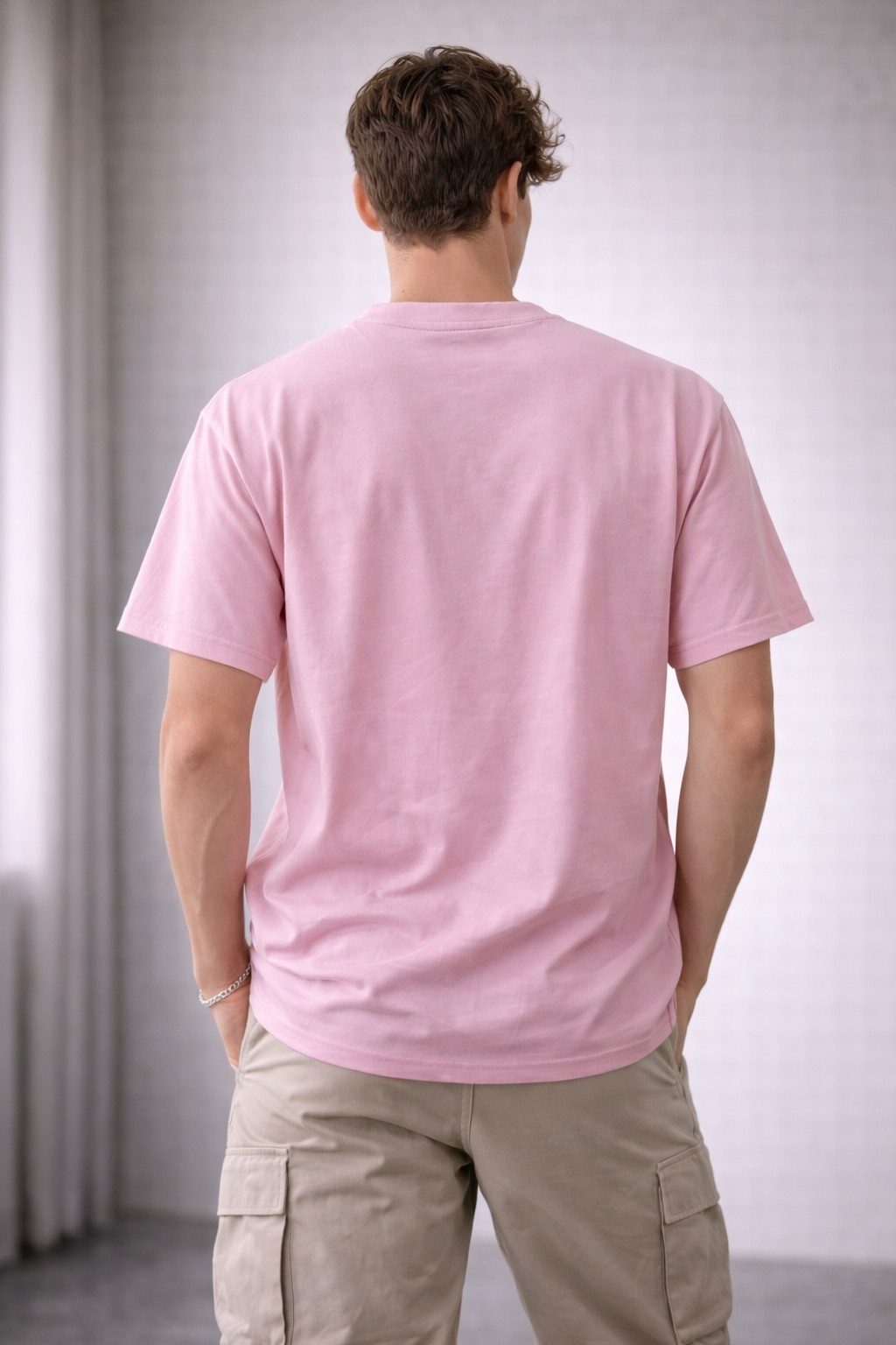 Pink "Mujhe Chai Chahiye" Printed  Cotton T-Shirt